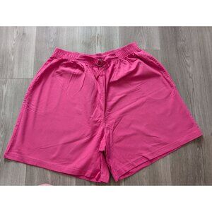 VYG Crescent Bay Pink Elastic Waist Cotton Shorts Plus Size 22W Belt Made In USA